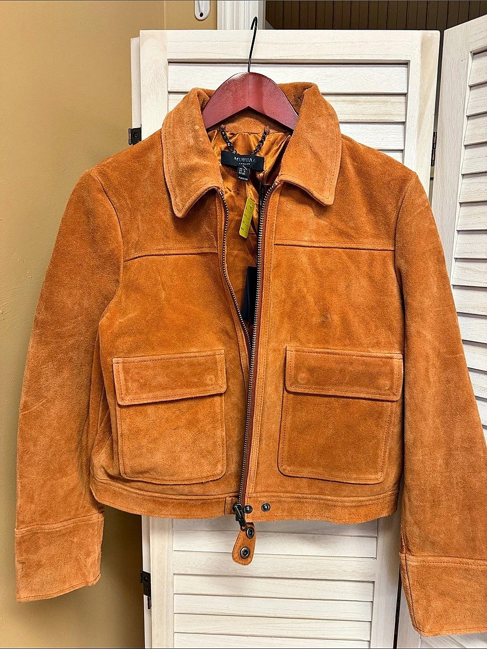 MUUBAA Leather Jacket in Brown NWT
